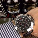 New Copy Lamborghini Herrenuhr Chronograph watch SS Black Dial
